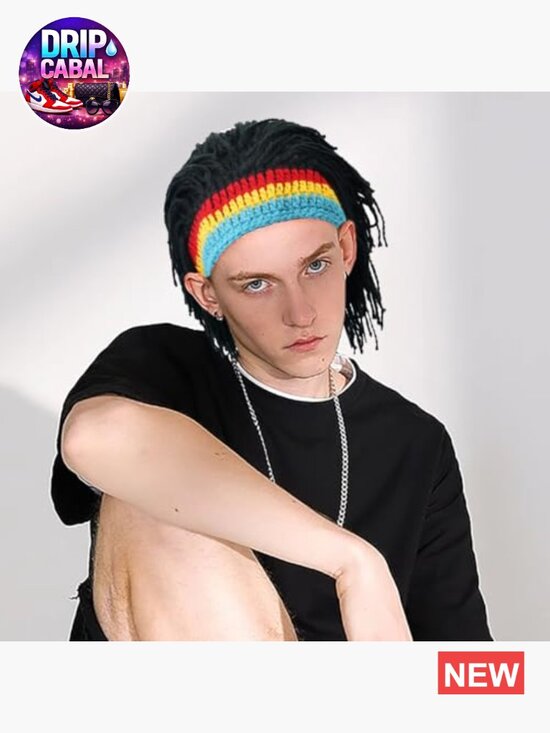 Knit Wig Hat with Dreadlocks Beanie for Costume main image 4